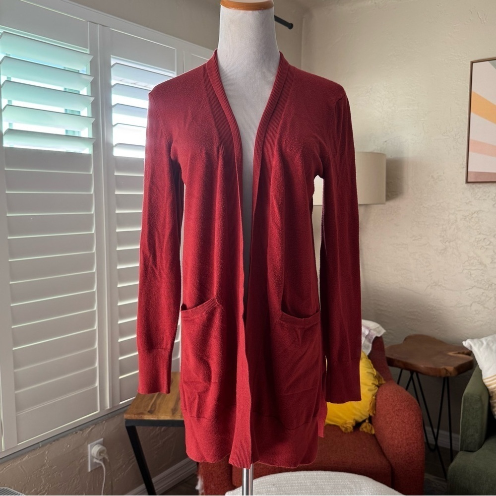 Cable & Gauge burnt orange cardigan with button detail